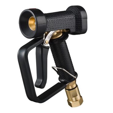 Wash down gun DINGA black in brass, with handgrip, trigger handle, trigger protection and swivel